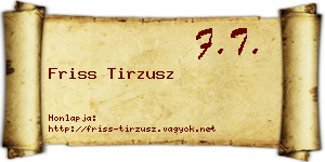 Friss Tirzusz névjegykártya